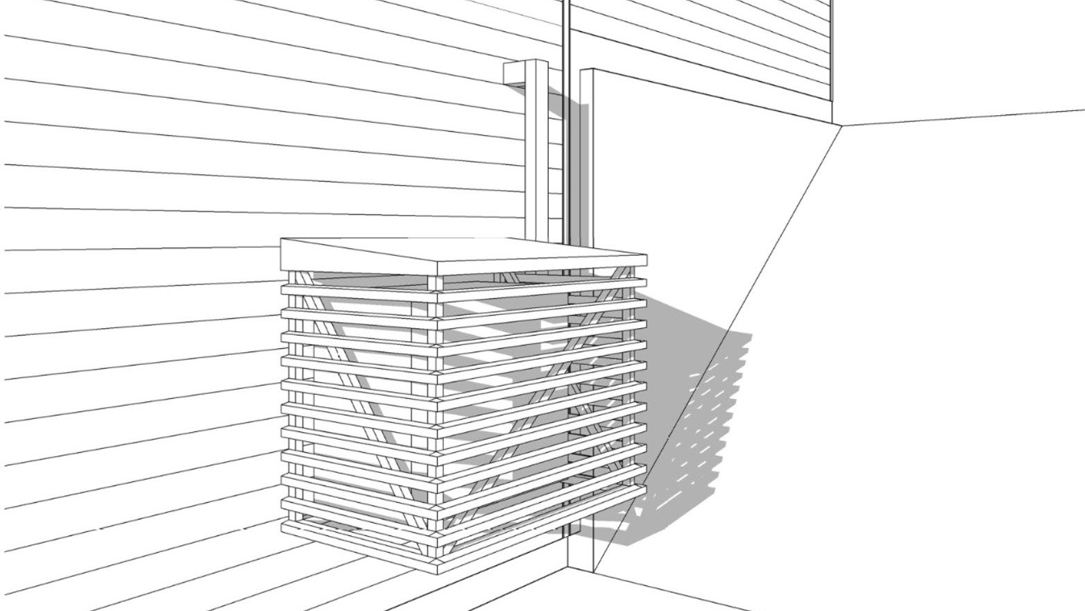 Varmepumpehus - Illustrasjon: Nordplan AS